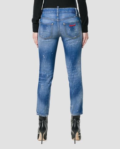  DSQUARED2 - Quần jeans nữ phom slim fit Cropped Twiggy 