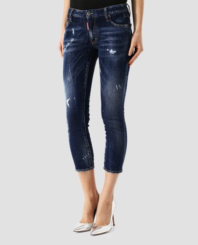  DSQUARED2 - Quần jeans nữ phom slim fit Waist Cropped Twiggy 