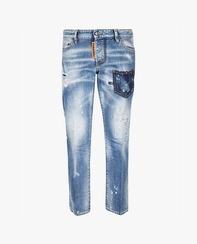  DSQUARED2 - Quần jeans nữ phom lửng wash bạc 