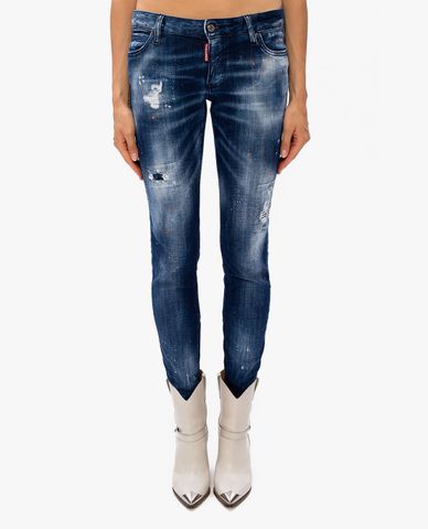  DSQUARED2 - Quần jeans nữ wash bạc Skinny Dan 