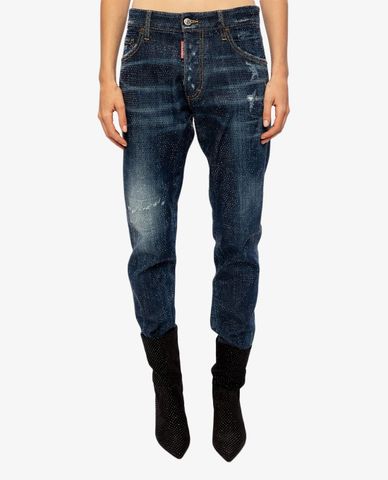  DSQUARED2 - Quần jeans phom suông Sparkling Detail 