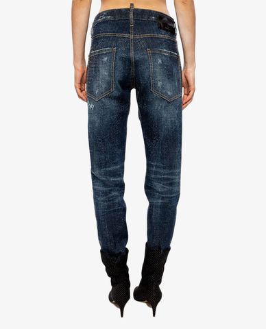  DSQUARED2 - Quần jeans phom suông Sparkling Detail 