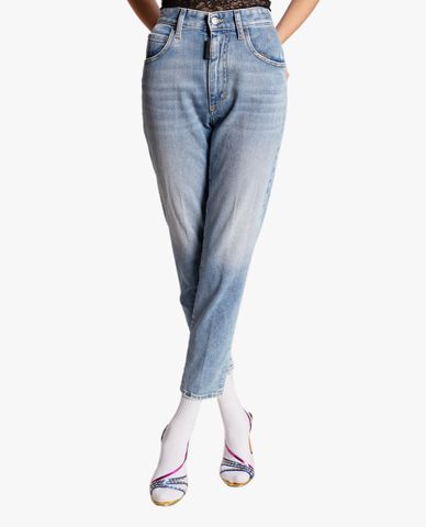  DSQUARED2 - Quần jeans nữ denim phom ôm wash bạc thời trang 