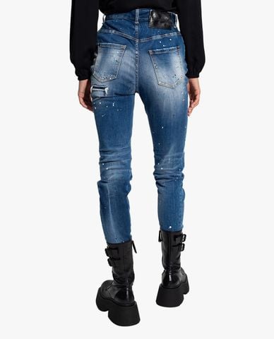  DSQUARED2 - Quần jeans nữ phom ôm rách vải thời trang 