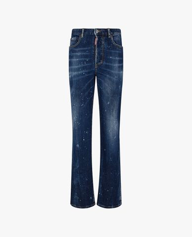  DSQUARED2 -Quần jeans nữ ống đứng Dark Moldy Wash Roadie 