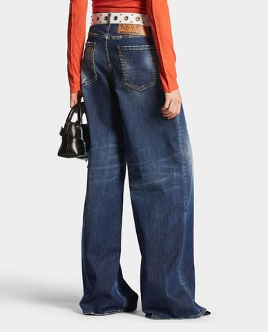  DSQUARED2 - Quần jeans nữ ống rộng Dark Everyday Wash Traveller 