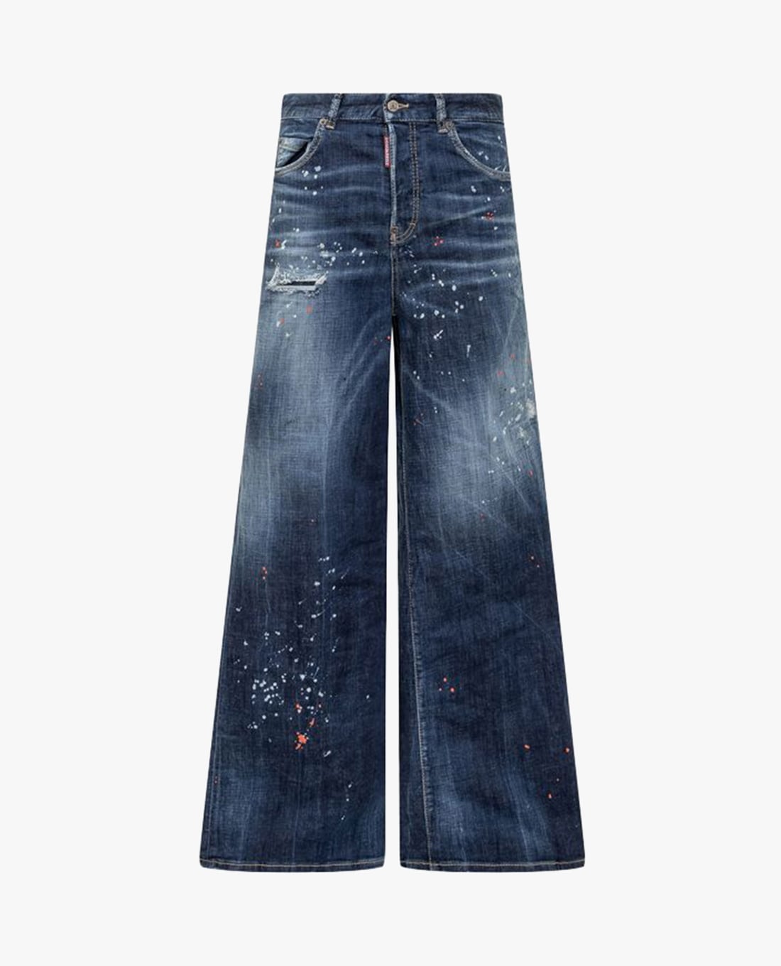 DSQUARED2 - Quần jeans nữ ống rộng phối hoạ tiết