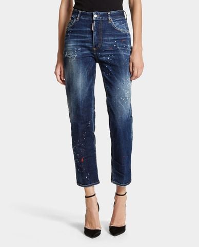  DSQUARED2 - Quần jeans nữ ống đứng Boston 