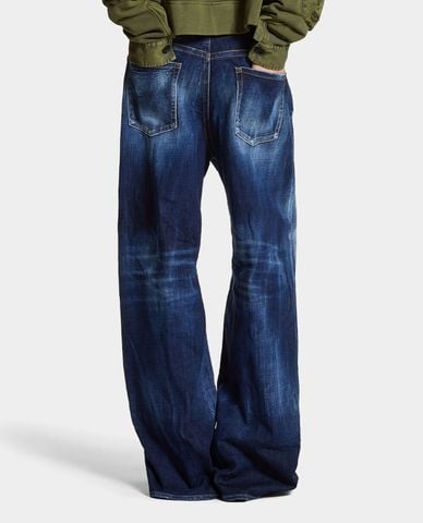  DSQUARED2 - Quần jeans nữ ống rộng wash bạc 
