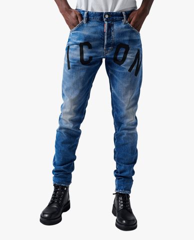  DSQUARED2 - Quần jeans nam phom ôm wash bạc Icon 