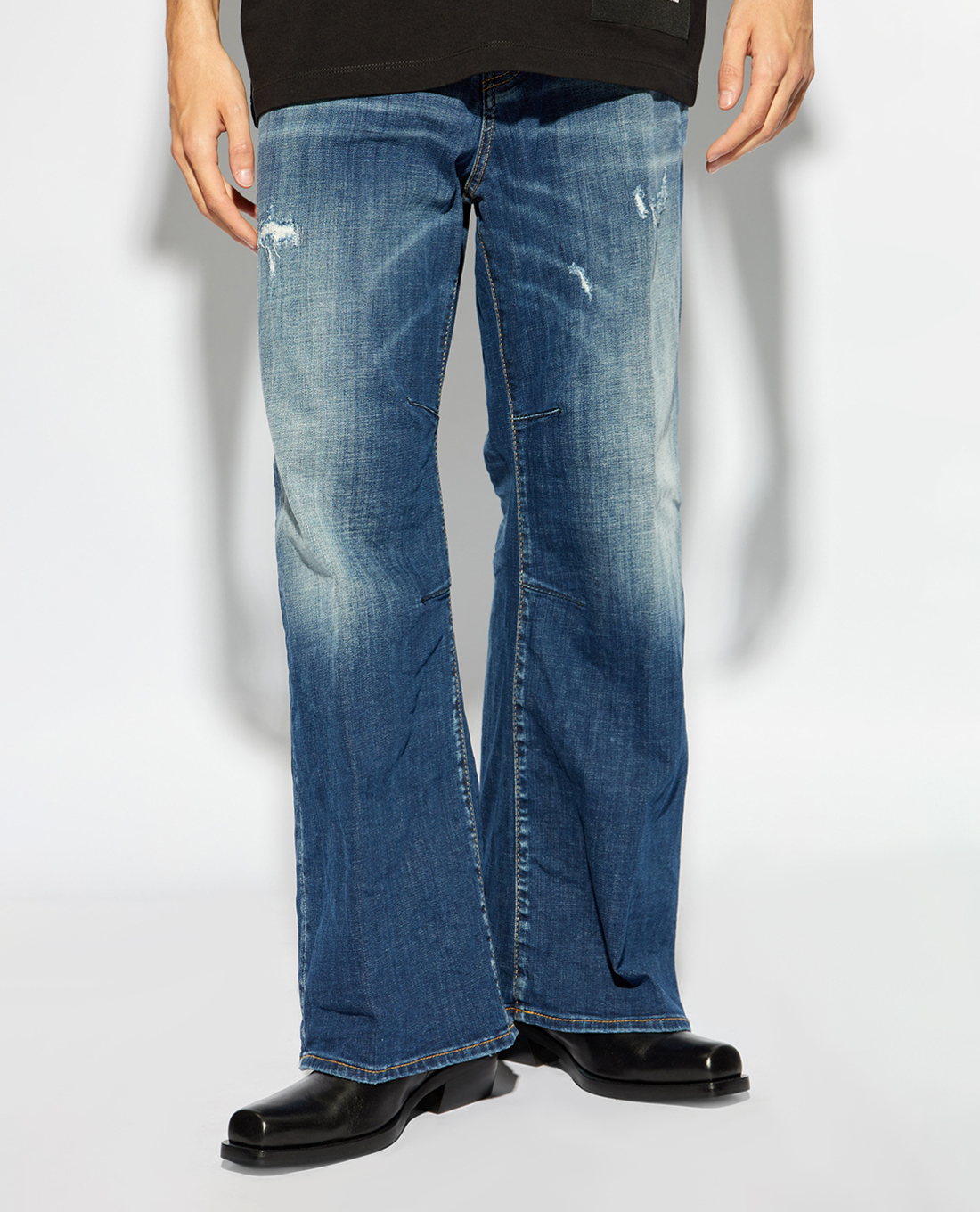 DSQUARED2 - Quần jeans nam ống rộng wash bạc nổi bật Eros