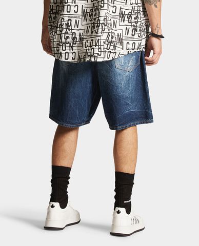  DSQUARED2 - Quần short jeans nam Icon Dark Wash Stamps Surfer 