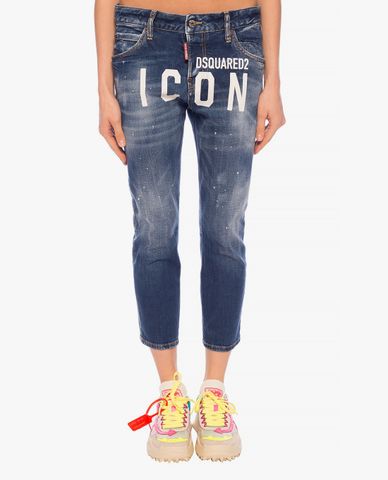  DSQUARED2 - Quần jeans nữ wash bạc Cool Girl Cropped 