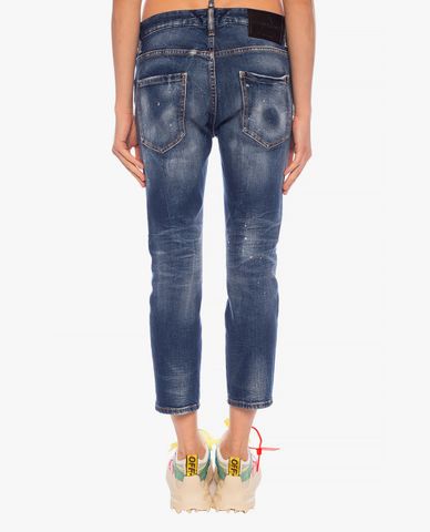  DSQUARED2 - Quần jeans nữ wash bạc Cool Girl Cropped 