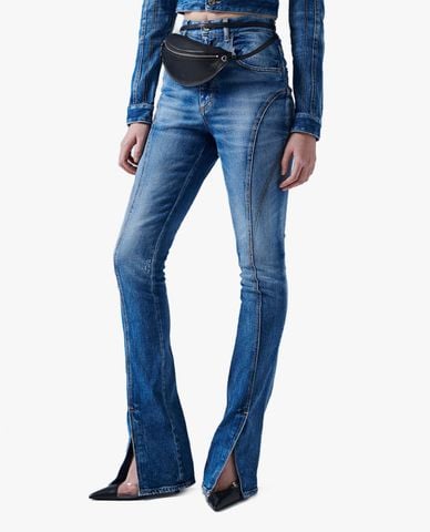  DSQUARED2 - Quần jeans nữ ống loe xẻ tà 
