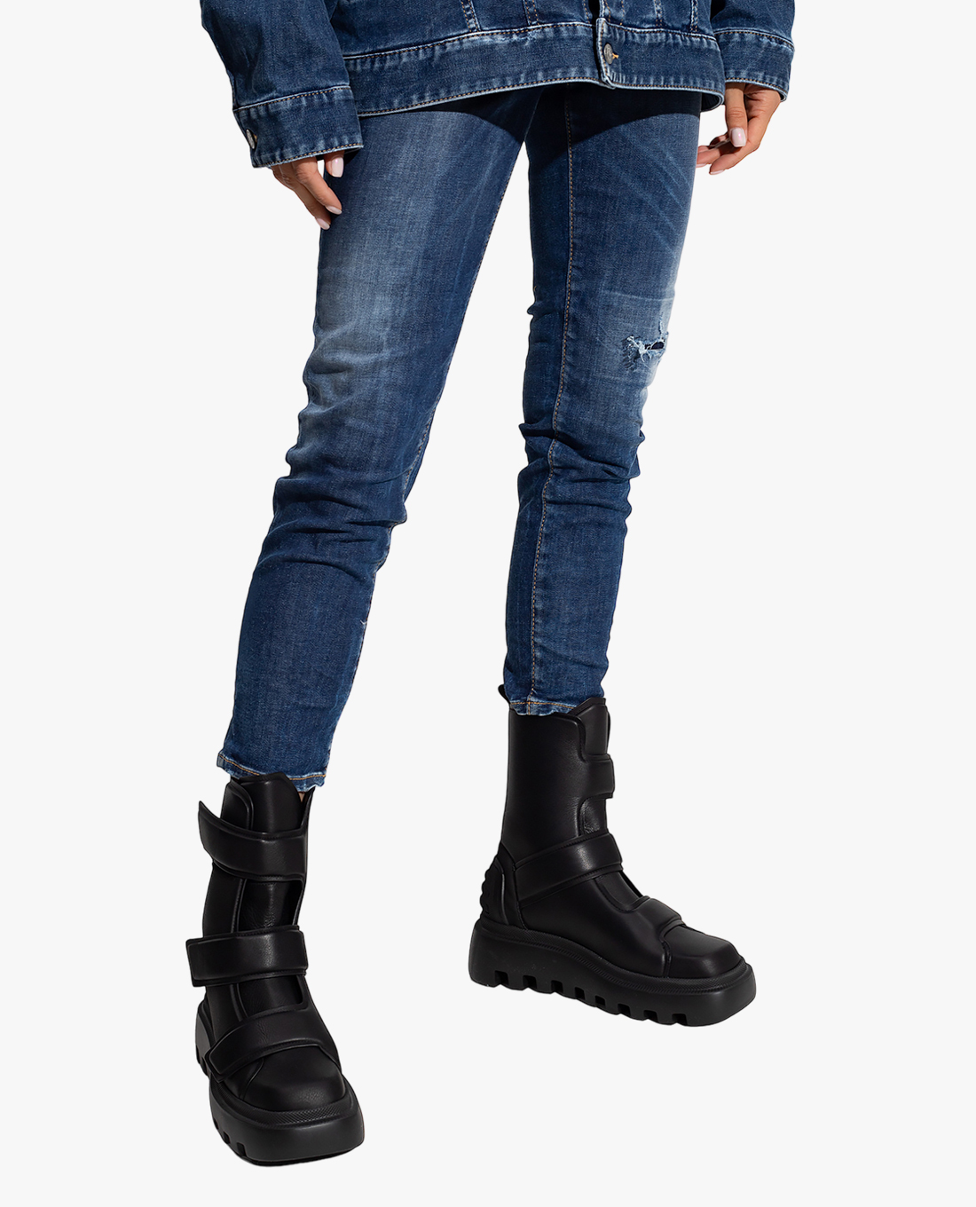 DSQUARED2 - Quần jeans nữ phom ôm rách vải hiện đại