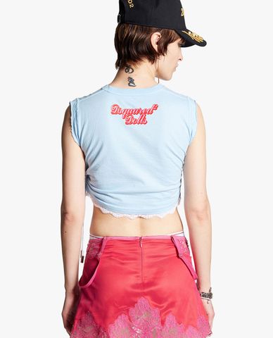  DSQUARED2 - Áo croptop nữ cổ tròn Dyed Mini 