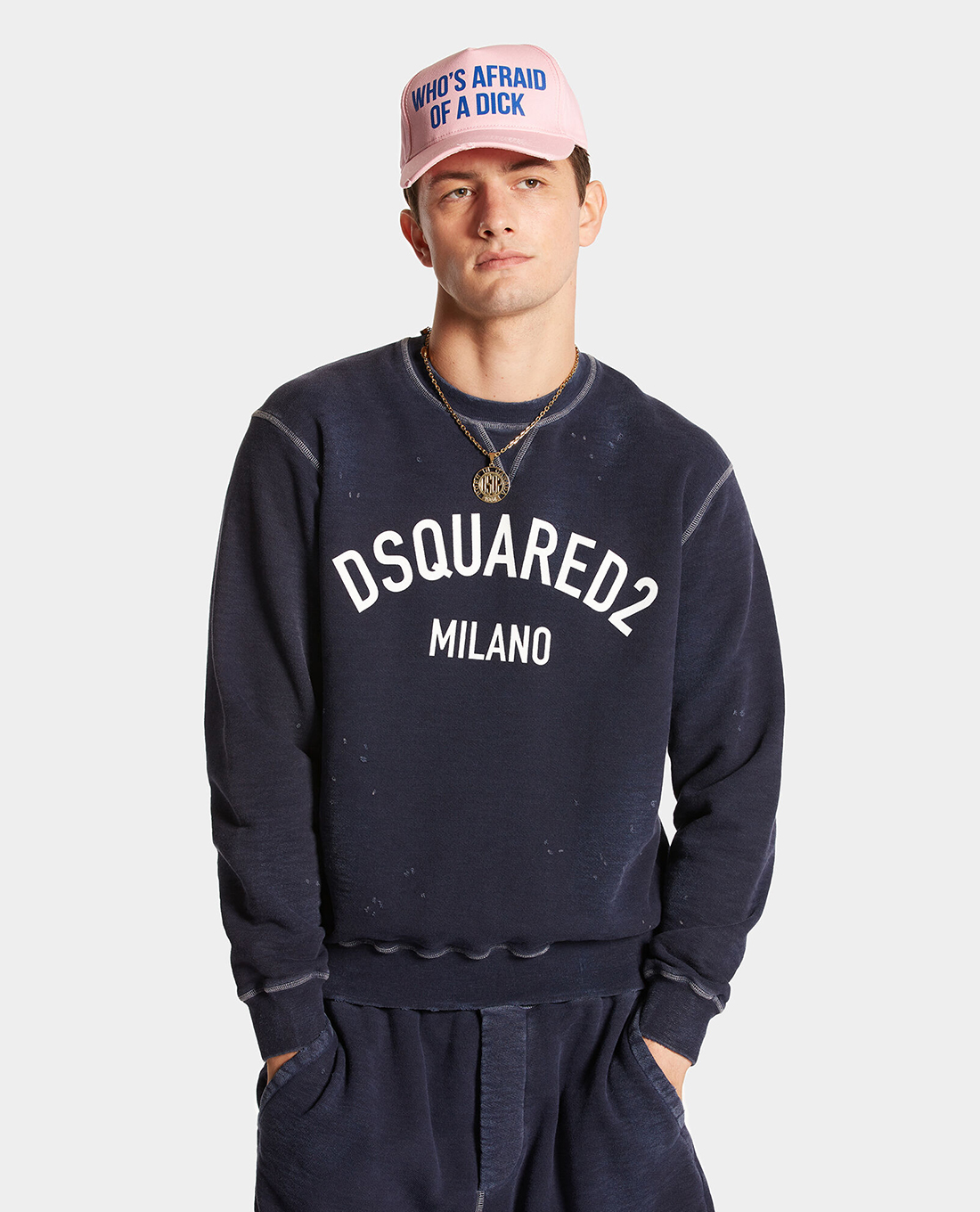 DSQUARED2 - Áo sweatshirt nam cổ tròn tay dài Milano