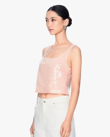  GIGI - Áo hai dây nữ cổ vuông đính sequin sang trọng 