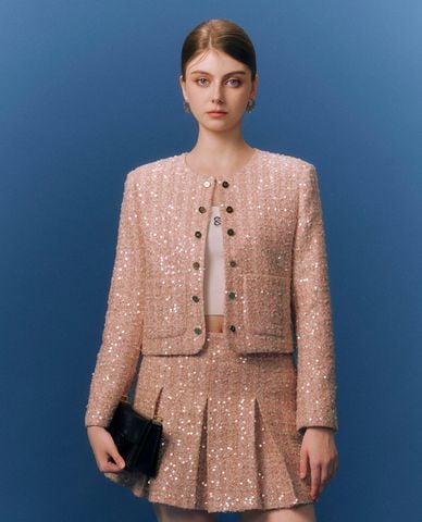  GIGI - Áo khoác croptop nữ cổ tròn tay dài thời trang 