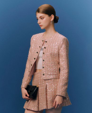  GIGI - Áo khoác croptop nữ cổ tròn tay dài thời trang 