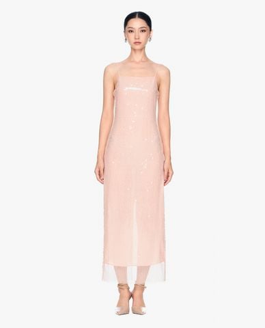  GIGI - Đầm hai dây midi phối voan nữ tính 