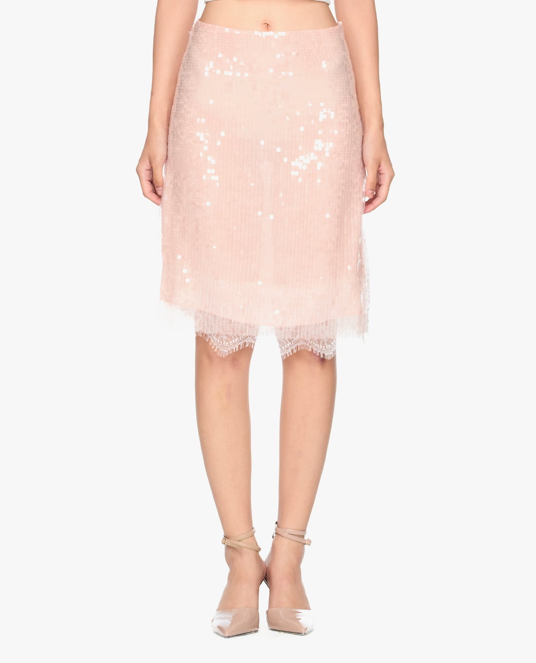 GIGI - Chân váy chữ A midi phối voan thời trang