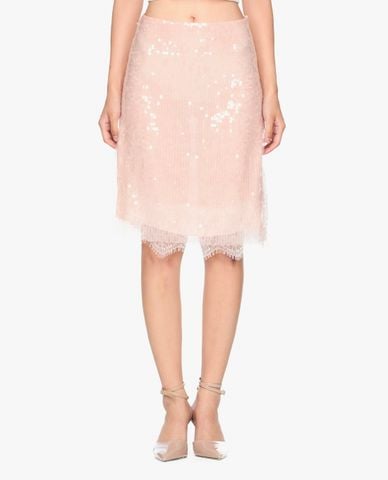  GIGI - Chân váy chữ A midi phối voan thời trang 