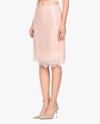  GIGI - Chân váy chữ A midi phối voan thời trang 