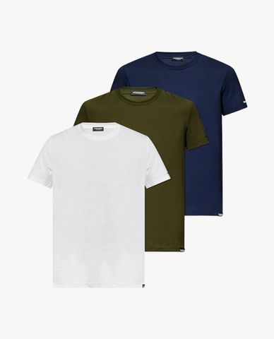  DSQUARED2 - Set 3 áo thun nam cổ tròn tay ngắn 