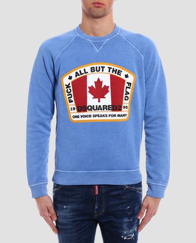  DSQUARED2 - Áo Sweatshirt cổ tròn Canada Flag 