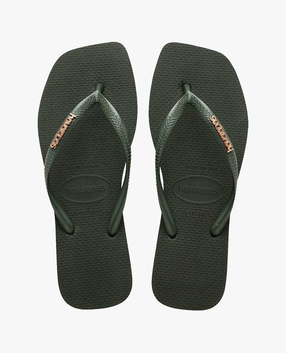 HAVAIANAS - Dép kẹp nữ Slim Square Logo Metallic