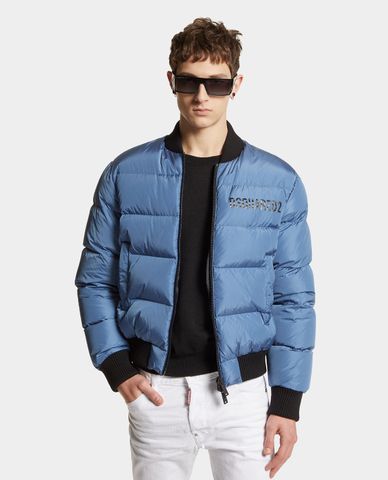  DSQUARED2 - Áo khoác bomber nam tay dài phối zip Puffer 