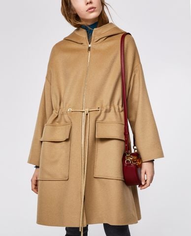  MAX&Co. - Áo khoác kiểu nữ phối mũ trùm dáng dài thời trang Divo 