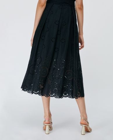  MAX&Co. - Chân váy midi phối thắt lưng St Gallen Embroidered Cotton 