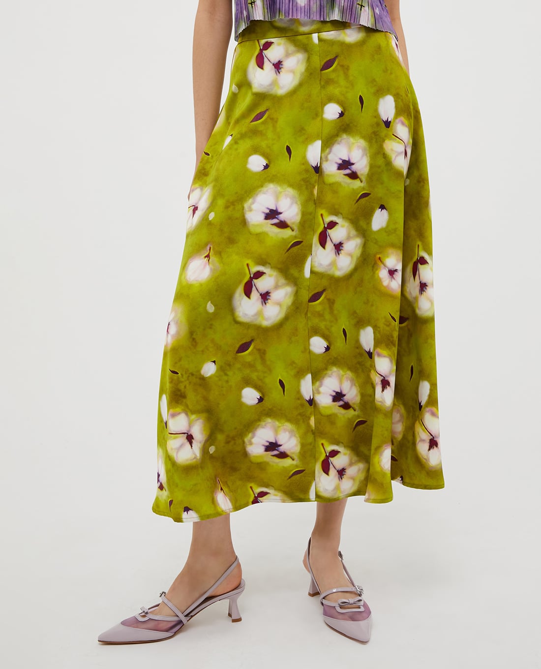 MAX&Co. - Chân váy phom suông midi phối hoạ tiết hoa Tuffo