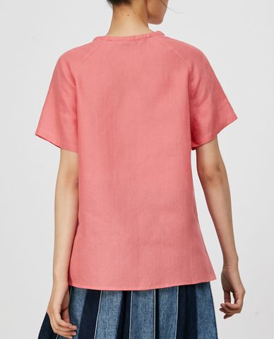  MAX&Co. - Áo sơ mi nữ ngắn tay Pure Linen 