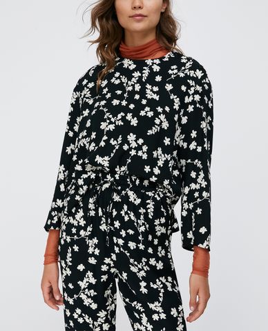  MAX&Co. - Áo kiểu nữ cổ tròn tay dài Floral Print Sablé 