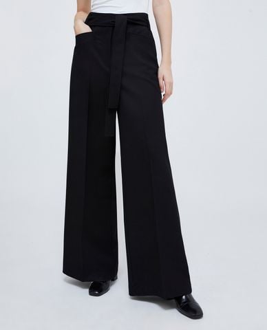  MAX&Co. - Quần nữ ống rộng lưng cao phối thắt lưng Von 