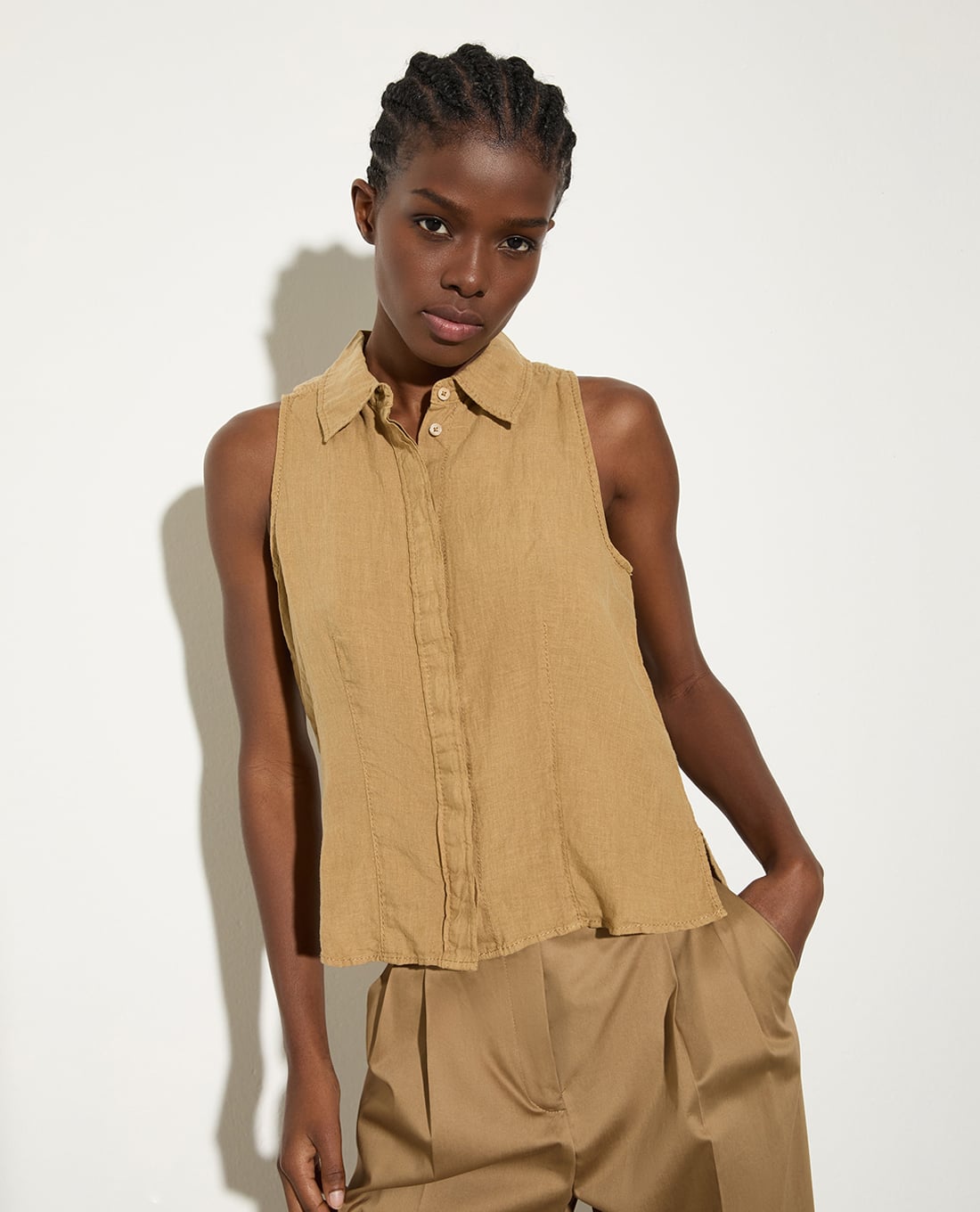 MAX&Co. - Áo sát nách nữ cổ bẻ Epoca