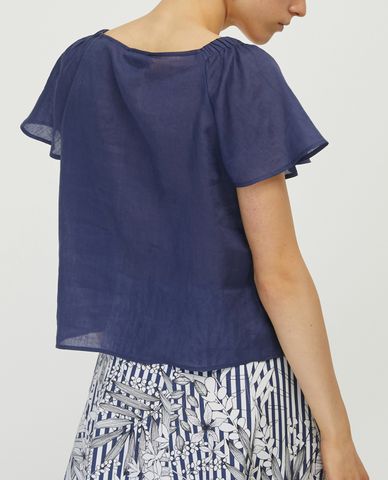  MAX&Co. - Áo kiểu nữ cổ vuông tay ngắn Ramie 