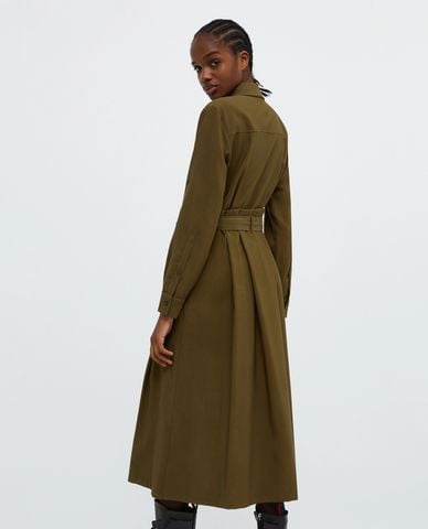  MAX&Co. - Đầm sơ mi midi cổ bẻ tay dài phối thắt lưng Armilla 