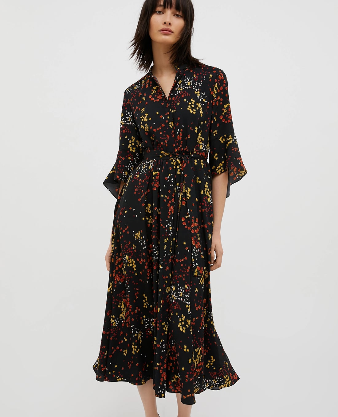 MAX&Co. - Đầm xếp li midi cổ V tay lỡ hoa nhí Esperto