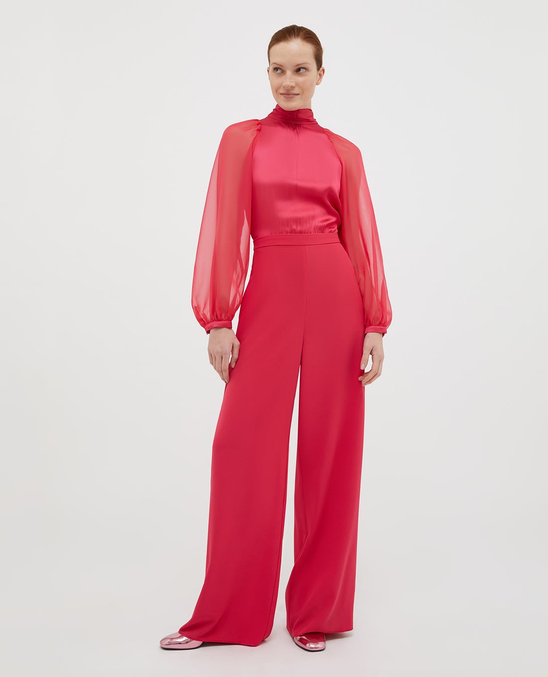 MAX&Co. - Jumpsuits cổ tròn tay dài xuyên thấu Verres