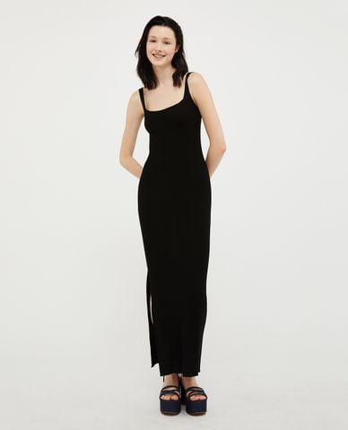  MAX&Co. - Đầm dệt kim sát nách maxi xẻ tà cổ vuông Igloo 