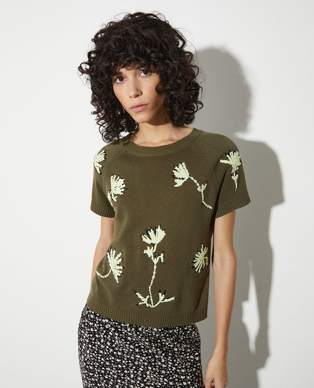 MAX&Co. - Áo dệt kim nữ cổ tròn tay ngắn Dizzy