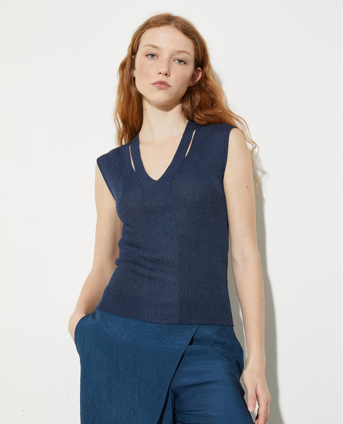 MAX&Co. - Áo dệt kim nữ cổ V sát nách Otello