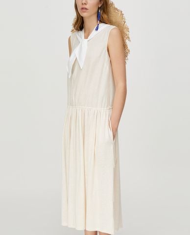  MAX&Co. - Đầm midi sát nách Linen Canvas And Jersey 