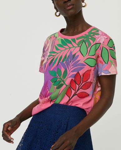  MAX&Co. - Áo thun nữ tay ngắn cổ tròn phối họa tiết hoa thời trang 