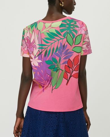  MAX&Co. - Áo thun nữ tay ngắn cổ tròn phối họa tiết hoa thời trang 